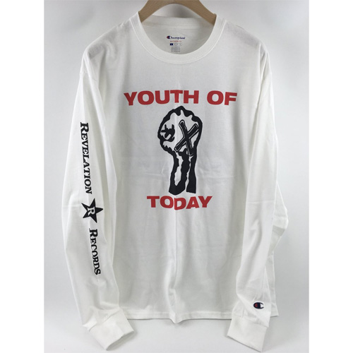 YOUTH OF TODAY / ユース・オブ・トゥデイ / BREAK DOWN THE WALLS LONG SLEEVE (WHITE / L / CHAMPION BRAND)