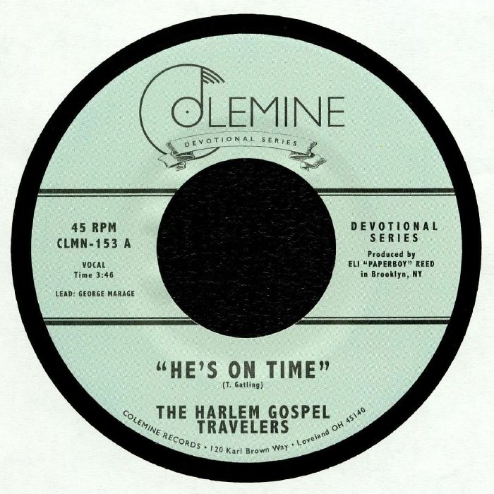 HARLEM GOSPEL TRAVELERS / HE'S ON TIME / WASH ME, LORD (7")