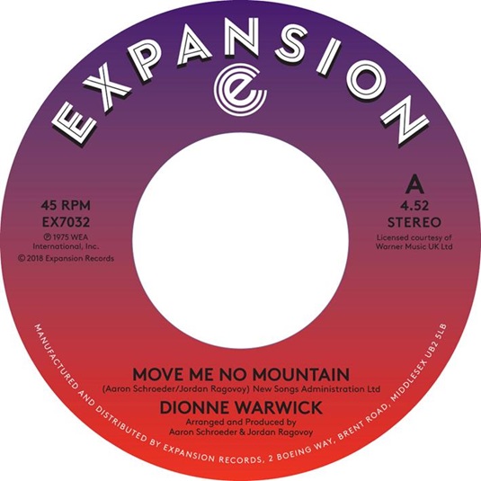 DIONNE WARWICK / ディオンヌ・ワーウィック / MOVE ME NO MOUNTAIN / (I'M) JUST BEING MYSELF (7")
