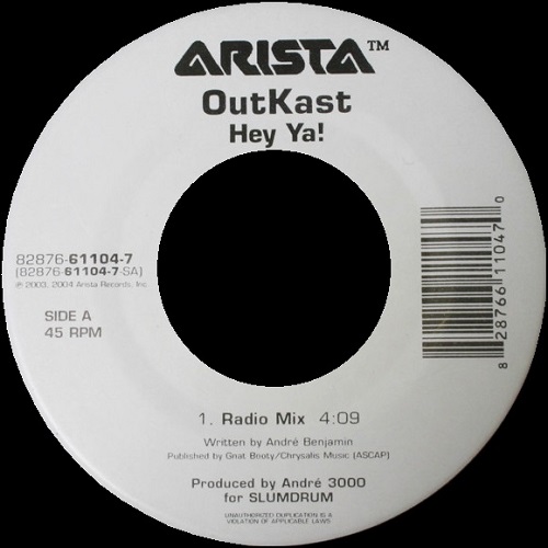 OUTKAST / アウトキャスト / HEY YA! 7"