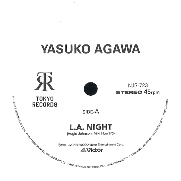 YASUKO AGAWA / 阿川泰子 / L.A. NIGHT / TRANSPARENCY / 阿川泰子「L.A.NIGHT」 c/w 野呂一生 「TRANSPARENCY」
