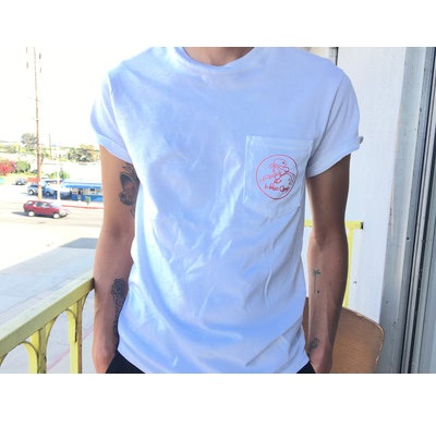 HOBO CAMP / S size POCKET T(WHITE/RED) (T-SHIRT)