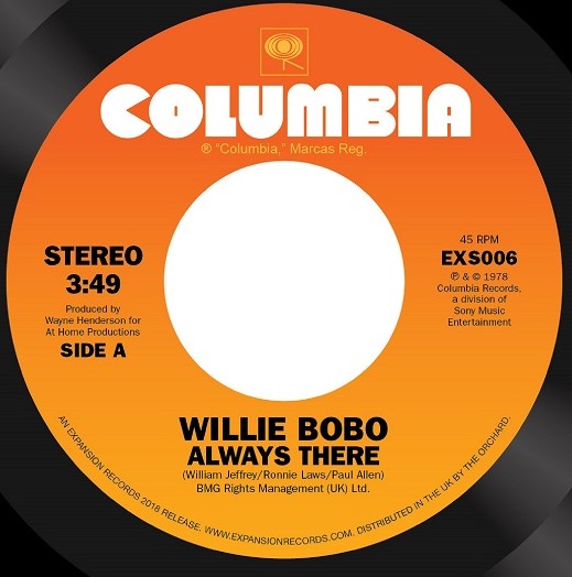 WILLIE BOBO / ウィリー・ボボ / ALWAYS THERE / COMIN' OVER ME (7")