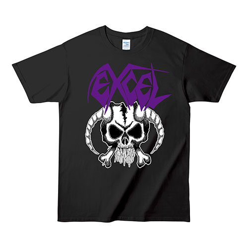 EXCEL (US) / エクセル / SKULL & HORN T SHIRT (black & purple/XL)