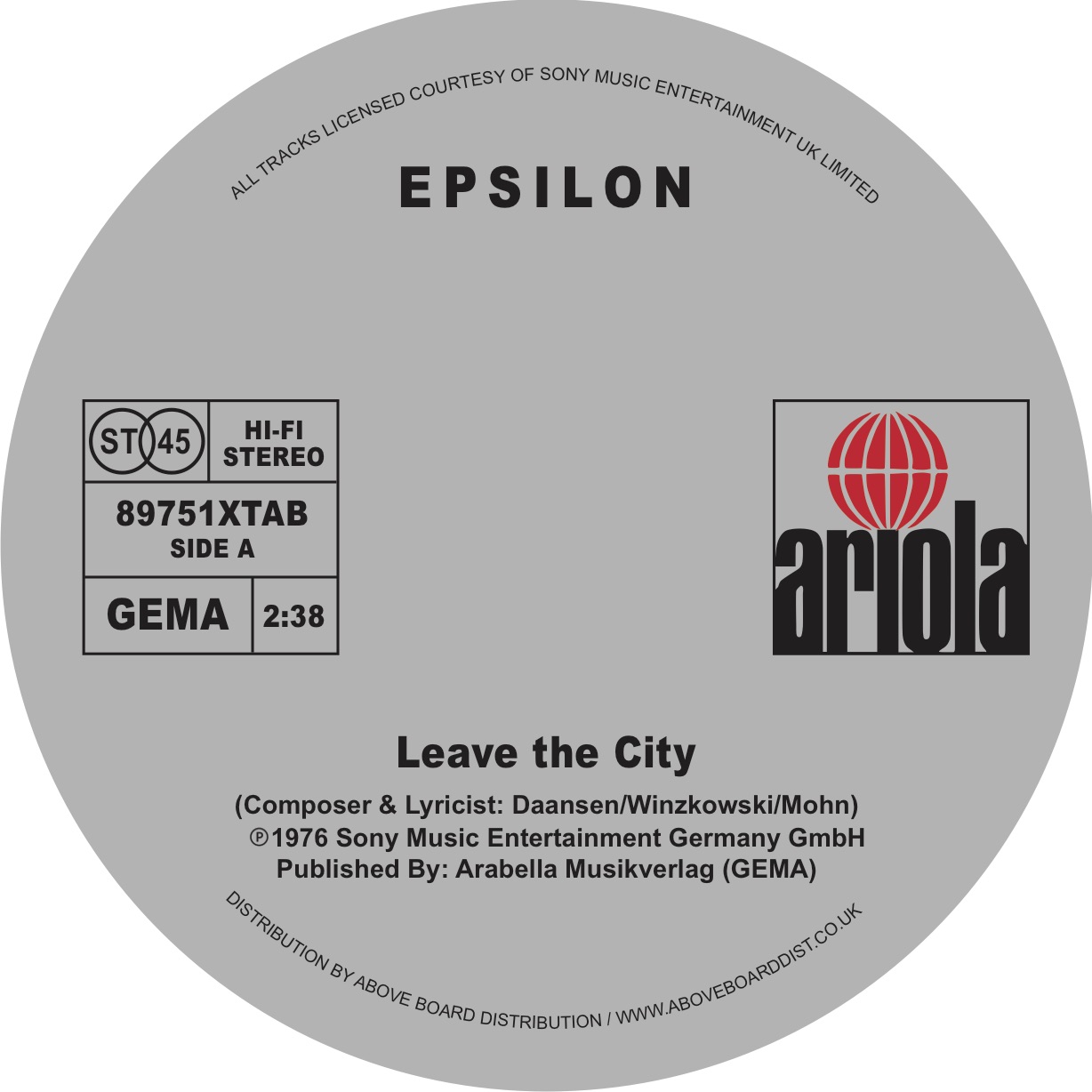 EPSILON / イプシロン / LEAVE THE CITY / WAKE UP(12'')
