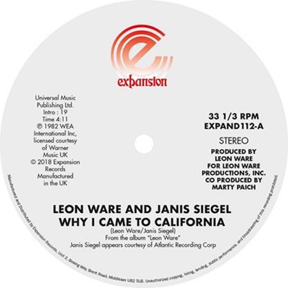 LEON WARE AND JANIS SIEGEL / WHY I CAME TO CALIFORNIA / CAN I TOUCH YOU THERE (12")