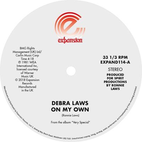 DEBRA LAWS / デブラ・ロウズ / ON MY OWN / VERY SPECIAL (12")