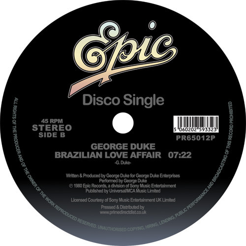 GEORGE DUKE / ジョージ・デューク / I WANT YOU FOR MYSELF (TOM MOULTON MIX) / BRAZILIAN LOVE AFFAIR (12")