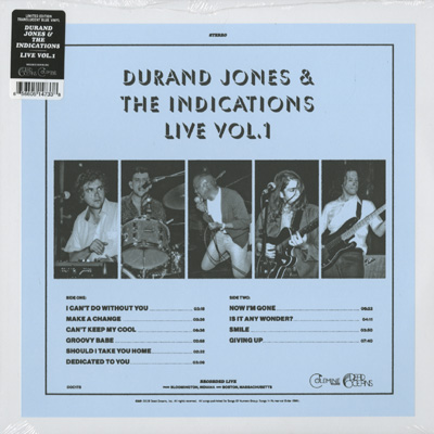 DURAND JONES & THE INDICATIONS / ドラン・ジョーンズ&ザ・インディケーションズ / Durand Jones & The Indications Live Vol. 1 (LP)