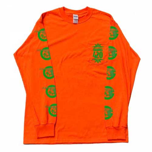 CHANNEL 420 LONG SLEEVE POCKET T SHIRT ORANGE/XL/Chakkers