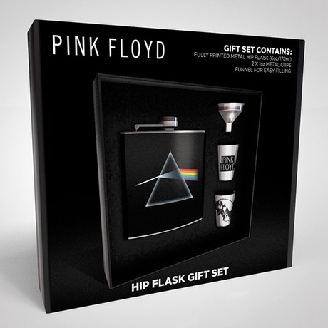 PINK FLOYD / THE DARK SIDE OF THE MOOM: HIP FLASK. 2 CUPS & FUNNEL