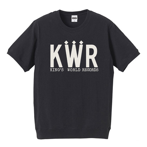 Kings World Records OFFCIAL GOODS / KWRロゴ サイドパネルリブ付 厚手Tシャツ BLACK/XL