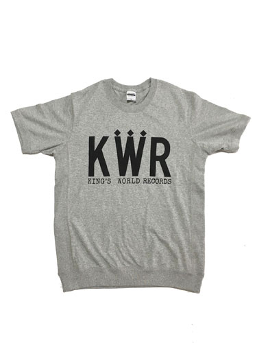 Kings World Records OFFCIAL GOODS / KWRロゴ サイドパネルリブ付 厚手Tシャツ MIXGREY/S