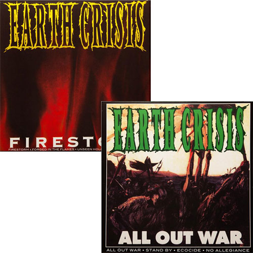 EARTH CRISIS / FIRESTORM & ALL OUT WAR (LP/RED, YELLOW & BLACK STARBURST VINYL)