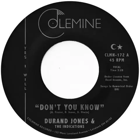 DURAND JONES & THE INDICATIONS / ドラン・ジョーンズ&ザ・インディケーションズ / DON'T YOU KNOW / TRUE LOVE (7")