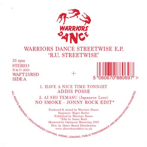 V.A. (WARRIORS DANCE) / WARRIORS DANCE RU STREETWISE EP INC. JONNY ROCK EDIT (RECORD STORE DAY 2019)