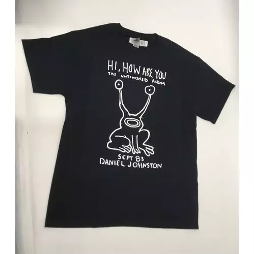 DANIEL JOHNSTON / ダニエル・ジョンストン / HI HOW ARE YOU BLACK T-SHIRT (XL)