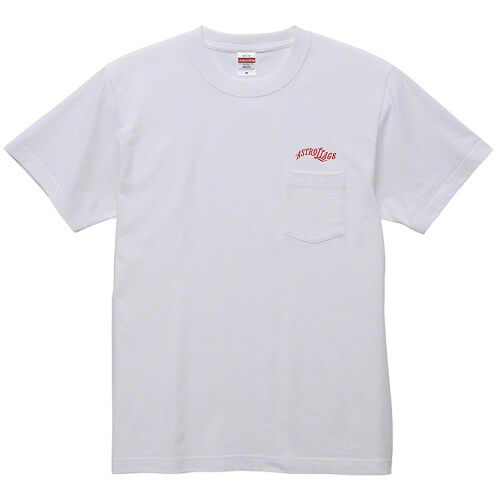 ASTROLLAGE / LOGO POCKET T-SHIRTS WHITE/RED SIZE:S