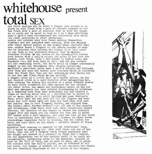 WHITEHOUSE / ホワイトハウス / TOTAL SEX [CD]