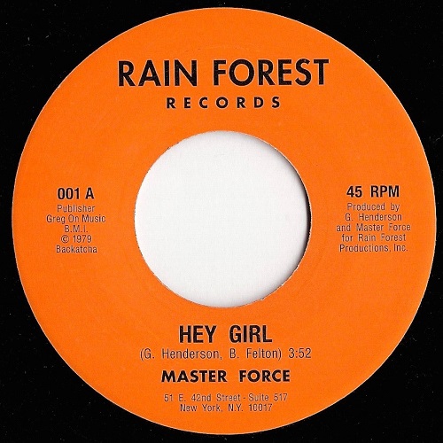 MASTER FORCE / HEY GIRL / DON'T FIGHT THE FEELING(7")