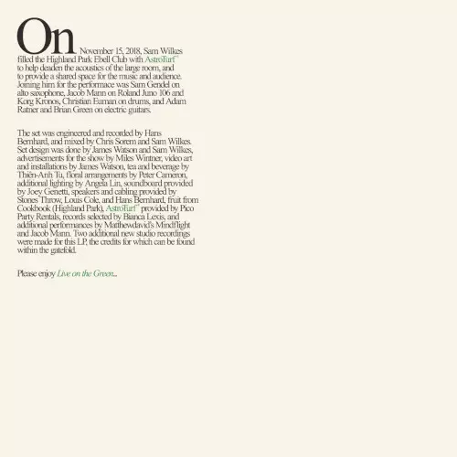 SAM WILKES / サム・ウィルクス / Live on The Green(LP)