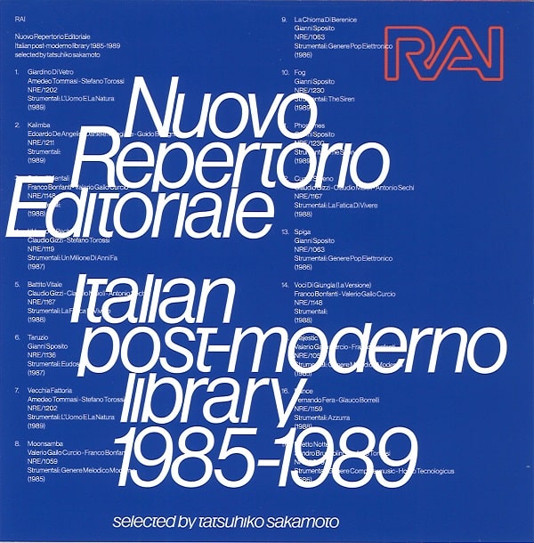 TATSUHIKO SAKAMOTO / サカモトタツヒコ / RAI NUOVO REPERTORIO EDITORIALE ITALIAN POST-MODERNO LIBRARY 1985-1989