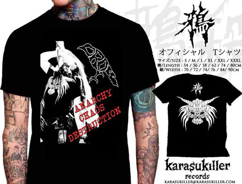 CROW (JPN/PUNK) / Anarchy Chaos Destruction オフィシャルTシャツ(赤)/XL