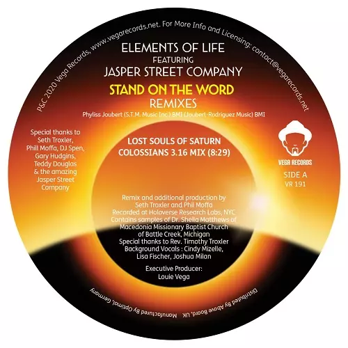 ELEMENTS OF LIFE FEATURING JASPER STREET COMPANY  / エレメンツ・オブ・ライフ・フィーチャリング・ジャスパー・ストリート・カンパニー / STAND ON THE WORD (LOST SOULS OF SATURN AND DJ SPEN & GARY HUDGINS REMIXES)