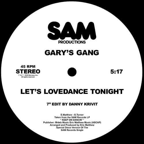 GARY'S GANG / CONVERTION / LET'S LOVEDANCE TONIGHT / LET'S DO IT (DANNY KRIVIT 7" EDITS)