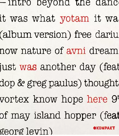 YOTAM AVNI / ヨタム・アヴニ / WAS HERE