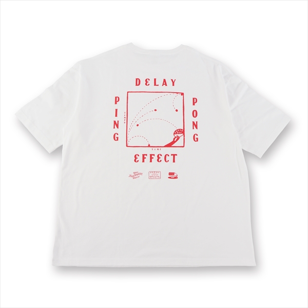 ASTROLLAGE / CHALKBOY DELAY EFFECT T-shirts WHITE/RED SIZE M / CHALKBOY DELAY EFFECT T-shirts WHITE/RED SIZE:M