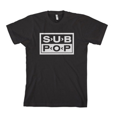 SUB POP (US INDIE LABEL) / SUB POP OFFICIAL ロゴTシャツ [ボディ:ブラック / プリント:ホワイト / Mサイズ]