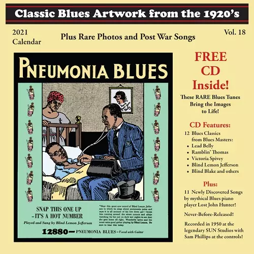 BLUES CALENDAR / 2021 CLASSIC BLUES ARTWORK FROM THE 1920S CALENDAR