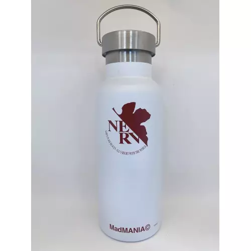 MadMANIAC / EVANGELION NERVロゴ:デザインボトル ホワイトボディー/ワインレッドロゴ 