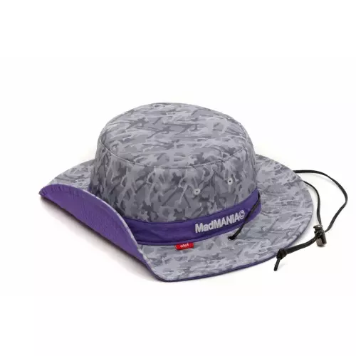 MadMANIAC / EVANGELION 迷彩:ハット グレーハット/パープルリボン