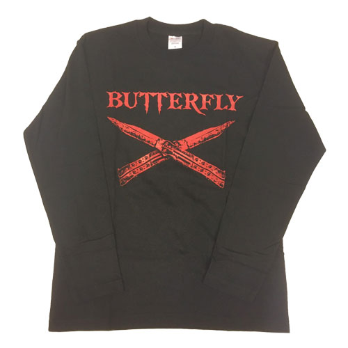 BUTTERFLY / S/BLACKxRED/LONG SLEEVE