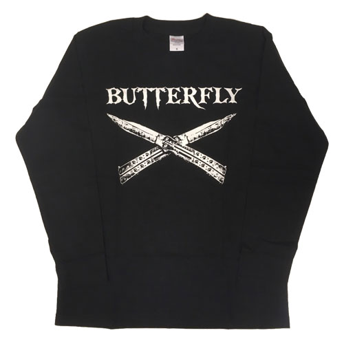 BUTTERFLY / M/BLACKxWHITE/LONG SLEEVE