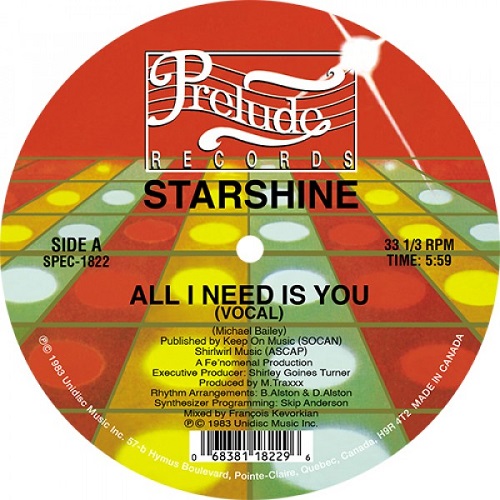 STARSHINE / ALL I NEED IS YOU (12")