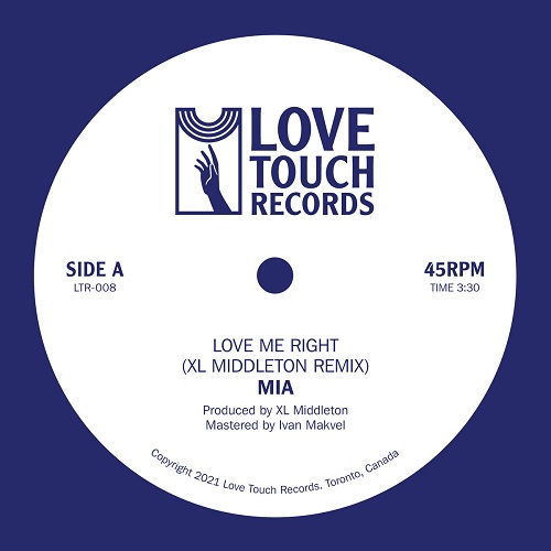 MIA / LOVE ME RIGHT (XL MIDDLETON REMIX) / LOVE ME RIGHT (QUIET STORM REMIX) (7")