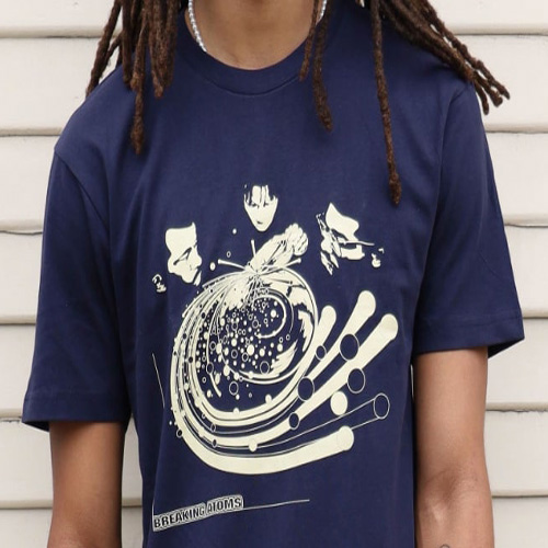 MAIN SOURCE / FUTURE RELIC SERIES - BREAKING ATOMS (CREAM INK ON NAVY) SIZE L