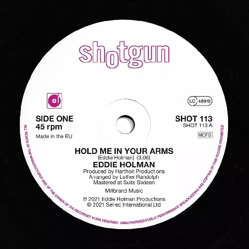 EDDIE HOLMAN / エディ・ホールマン / HOLD ME IN YOUR ARMS / I'M NOT GONNA GIVE UP (7")