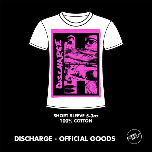 DISCHARGE / ディスチャージ / M/HEAR NOTHING T-SHIRT (PINK)