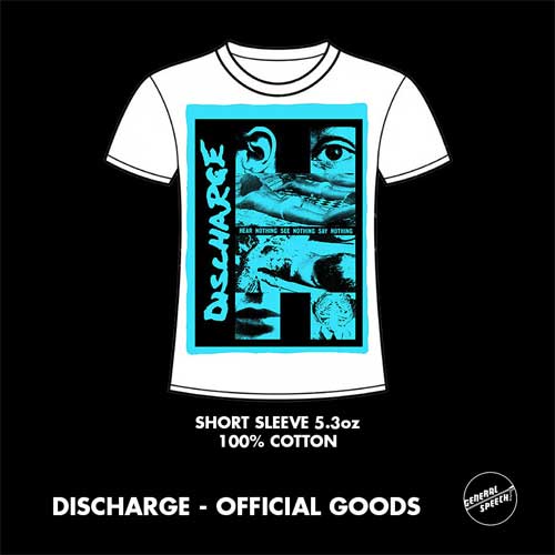 DISCHARGE / ディスチャージ / M/HEAR NOTHING T-SHIRT (BLUE)