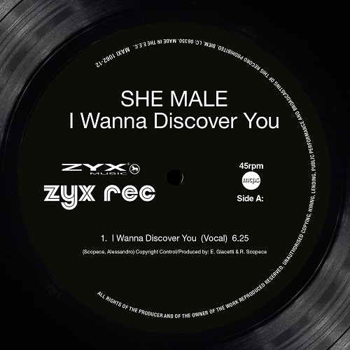 SHE MALE / I WANNA DISCOVER YOU (VOCAL) / I WANNA DISCOVER YOU (INSTRUMENTAL) (12")