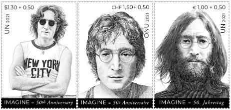 50th Anniversary Of Imagine International Day Of Peace Single Set John Lennon ジョン レノン イマジン のレコーディング50周年を記念した切手が国際平和デーに発行 Old Rock ディスクユニオン オンラインショップ Diskunion Net