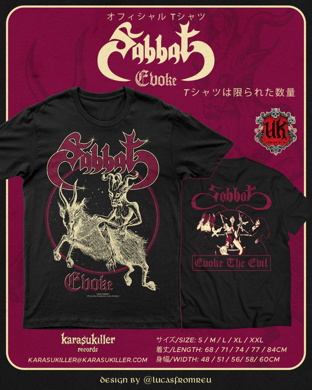 SABBAT (from Japan) / サバト / S/Evoke オフィシャルTシャツ
