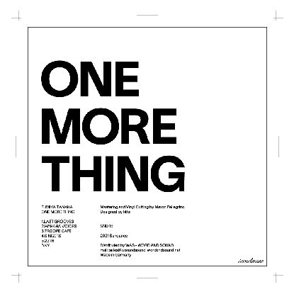 ONE MORE THING (FIRST PART) /FUMIYA TANAKA/田中フミヤ/強靭グルーヴ