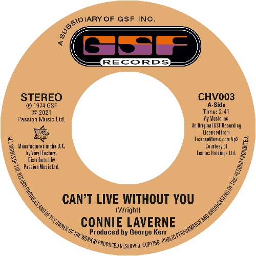 CONNIE LAVERNE / ANDERSON BROTHERS / CAN'T LIVE WITHOUT YOU / I CAN SEE HIM LOVING YOU (7")