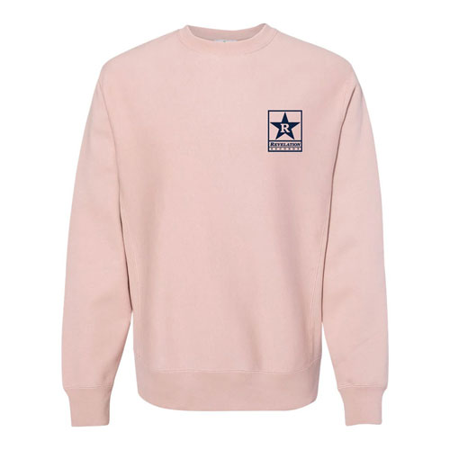 REVELATION RECORDS / L/EMBROIDERED CREW SWEATSHIRT (DUSTY PINK)