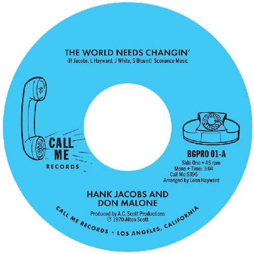 HANK JACOBS / WORLD NEEDS CHANGIN' / GETTING' ON DOWN (7")